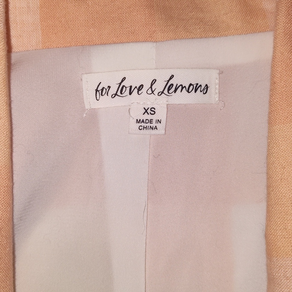 FOR Love And Lemons Size XSmall Womens Blazer Eugenie Linen-Blend Crop Orange - Picture 3 of 8